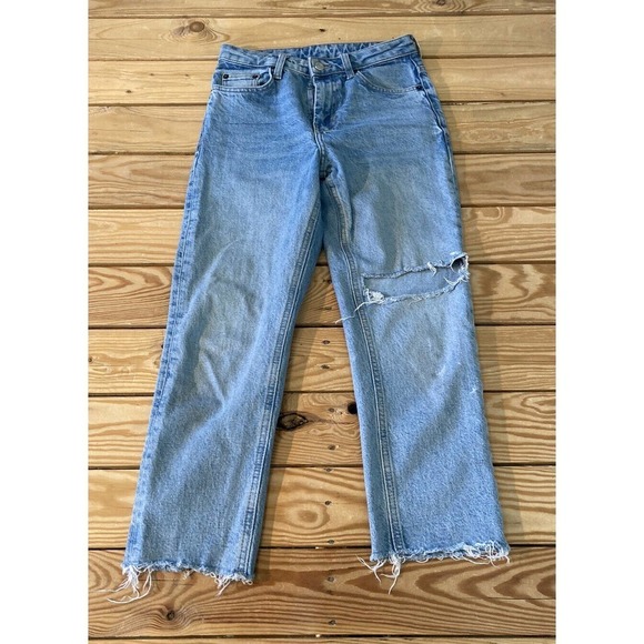 Topshop Denim - Topshop Distressed Fray Hem Jeans Size 25 Women’s Blue